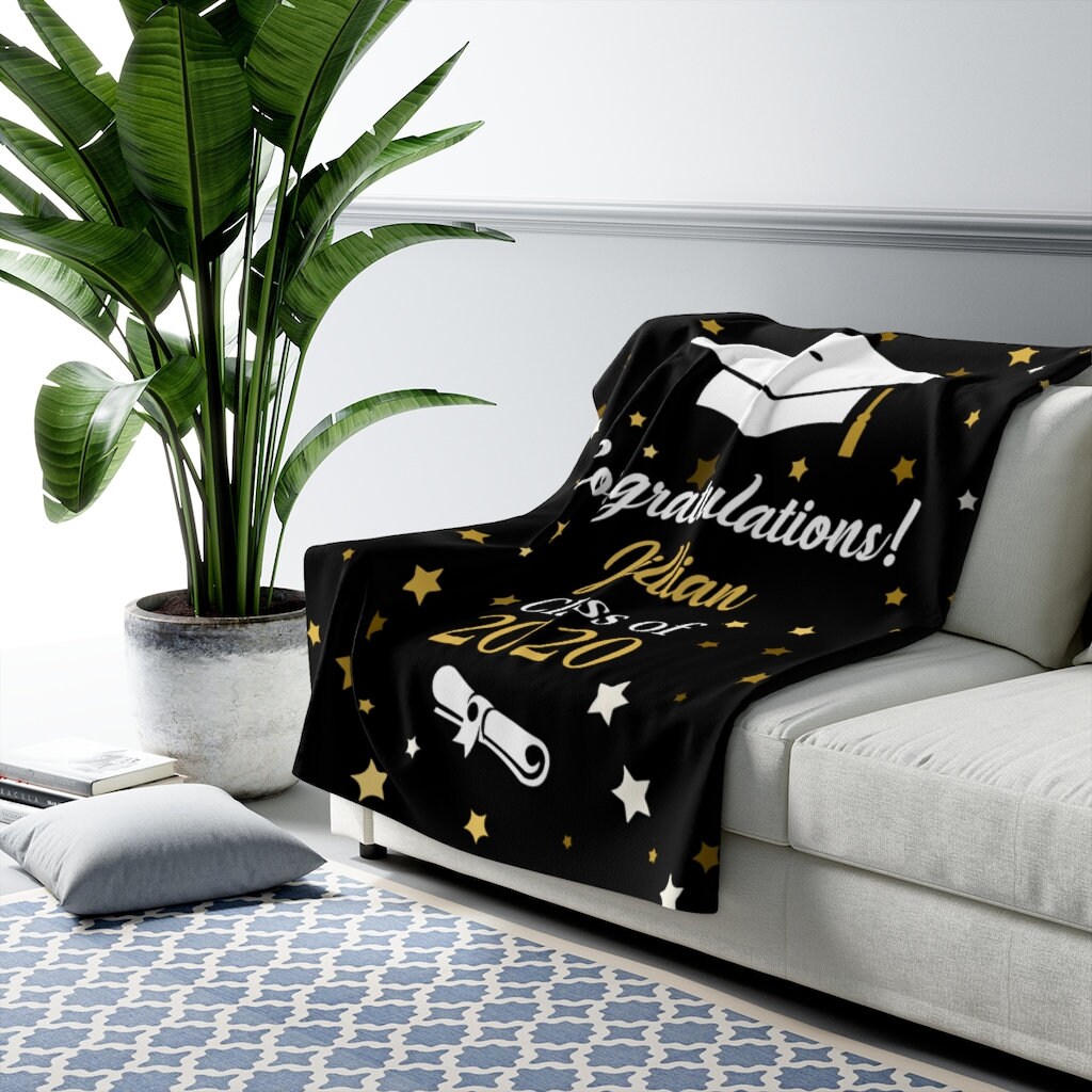 Personalized Graduation Blanket Graduation Gift Class of 2021 Etsy