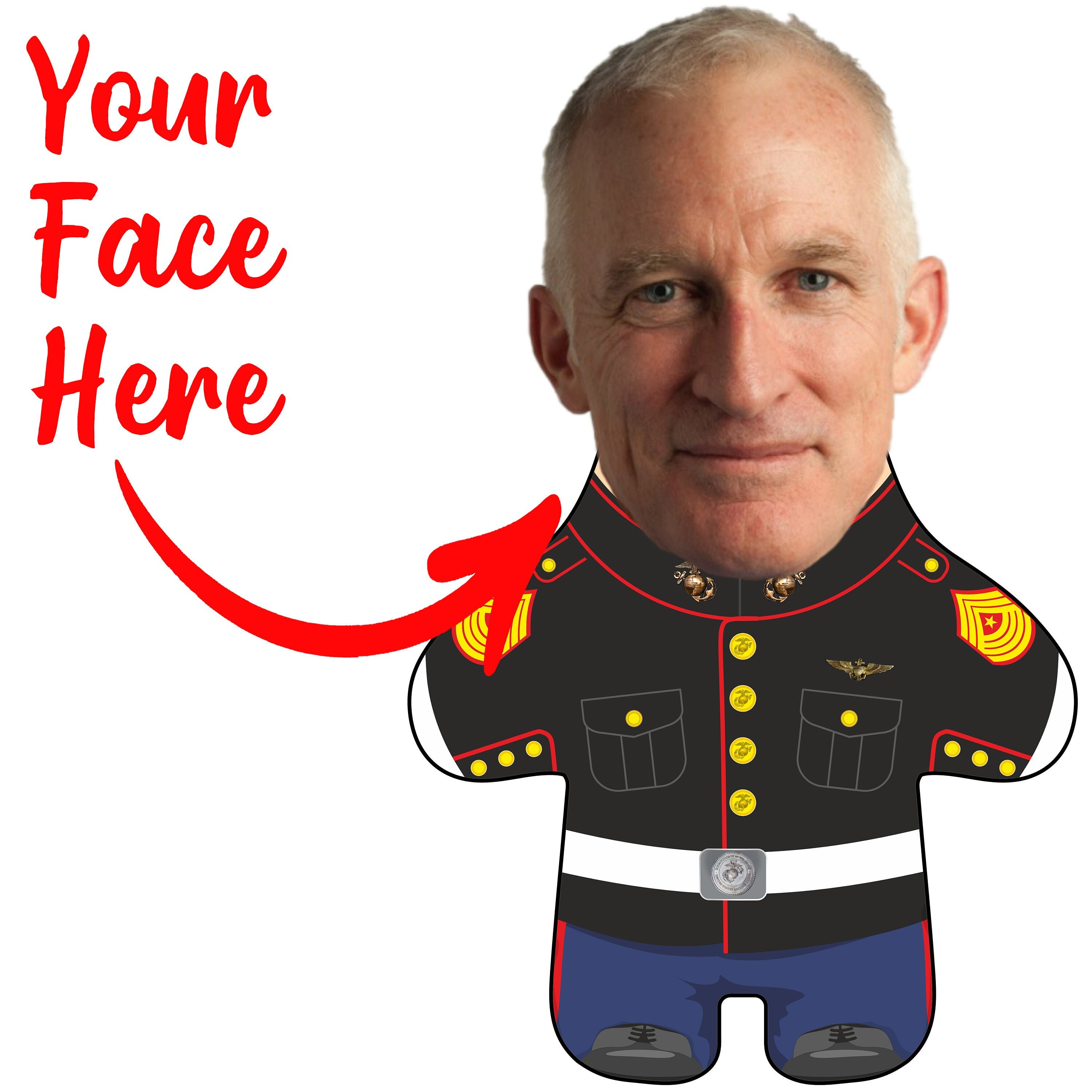 Custom Face Body Pillow us Marine Personalized Etsy