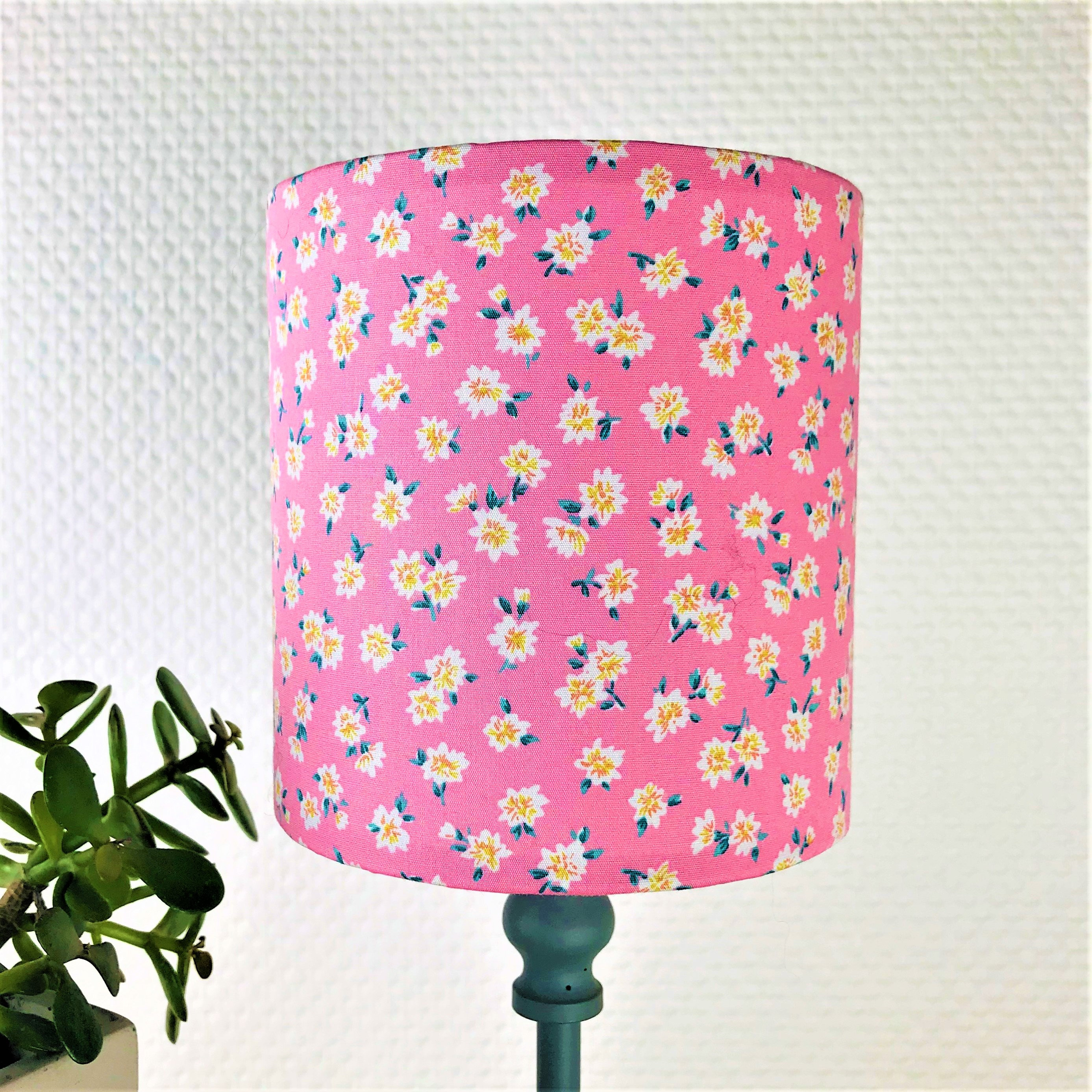 Abat-Jour en Tissu à Fleurs