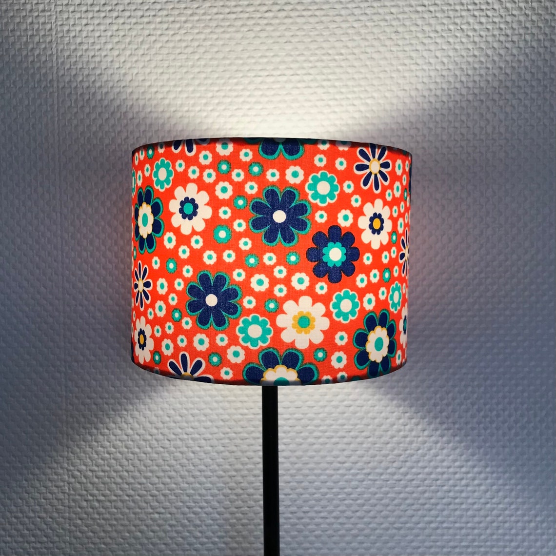 Abatjour fleuri vintage Etsy