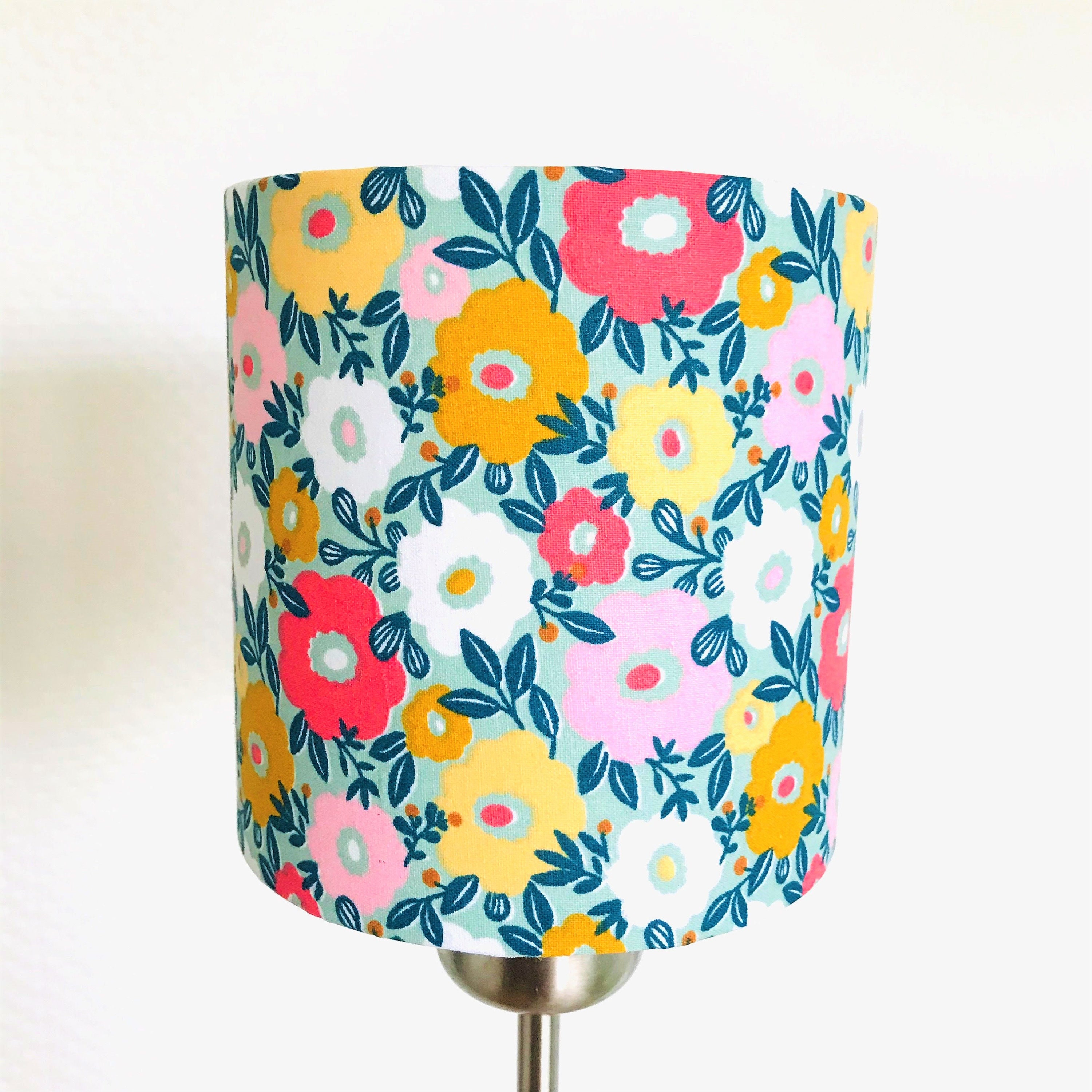 Abat-Jour en Tissu Fleuri