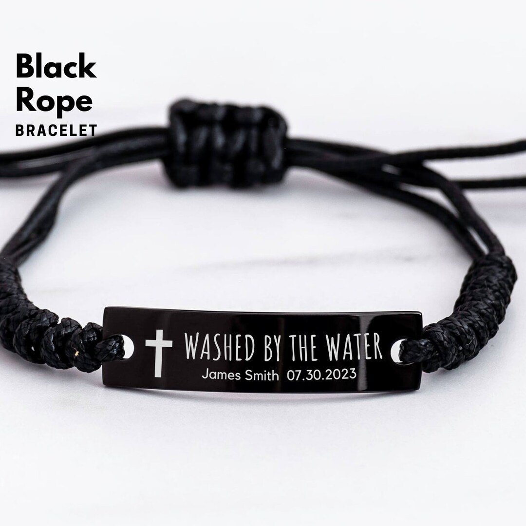 Personalized Baptism Gift Boy Girl, Washed by the Water Baptized Rope ...