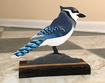 Lefton Pair of Blue Jay Figurines 5\u201d Tall
