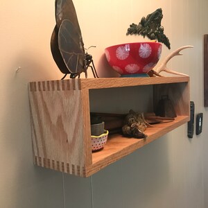 Red Oak Floating Shelf - Shelf - Wooden Furniture - Decorations - Display Shelf - Storage Shelf - Handmade Shelf