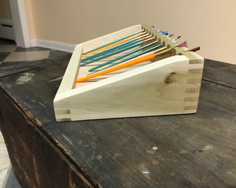 Paintbrush Workstation - Paint Brush Holder - Handmade Art Supplies - Painting Accessories - Painting - Crafts - Art - Colored Pencil Holder