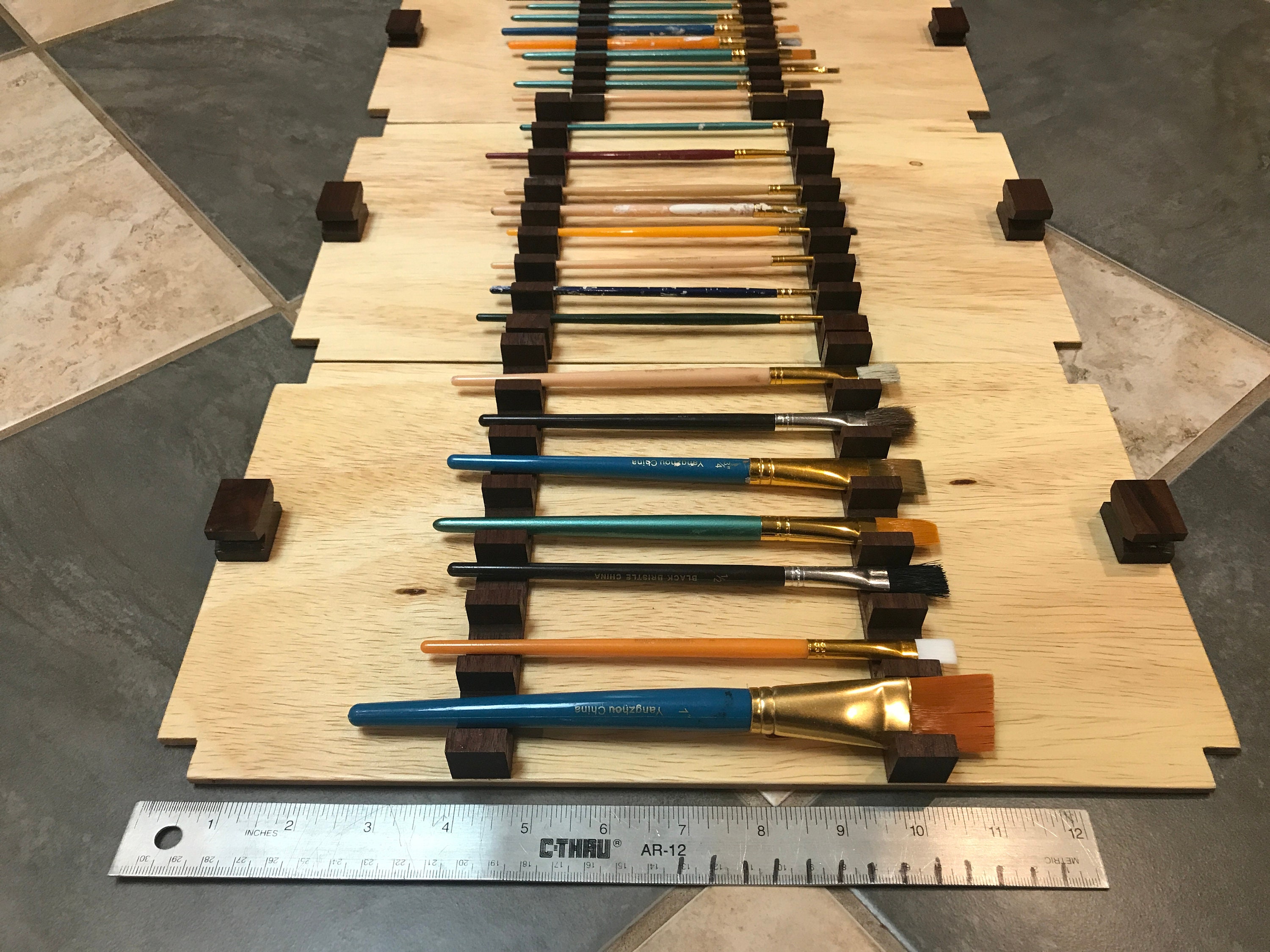 Paint Brush Box Walnut/Maple Painting Accessories Oil Etsy