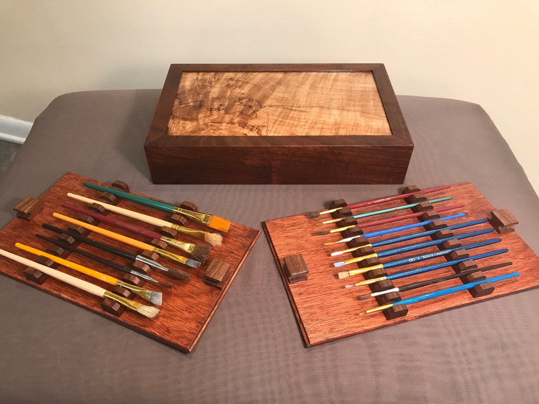 Paintbrush Storage Case Walnut and Spalted Maple - Etsy