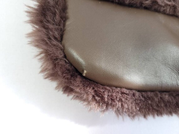Vintage Adidas Brown Leather Faux Fur Shoulder Pu… - image 9