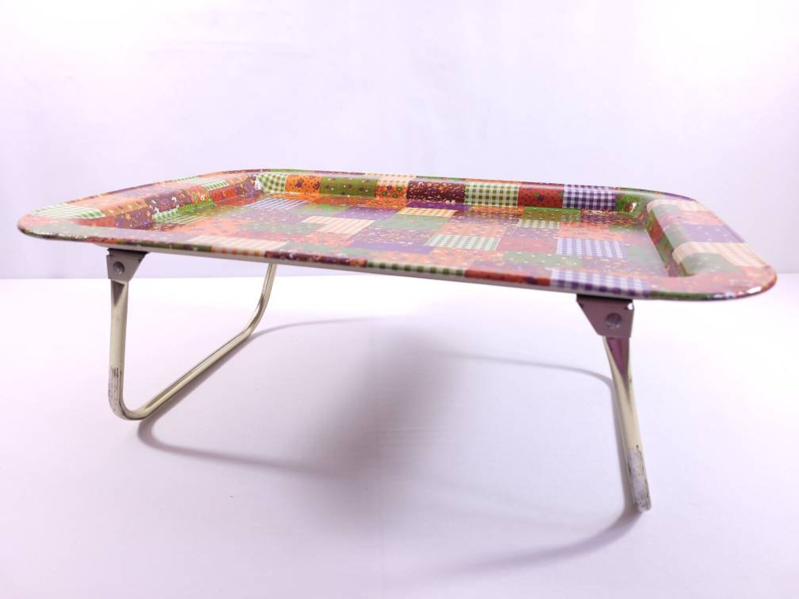 Vintage 1970's Folding Metal TV Lap Tray Cosy Flowers Etsy