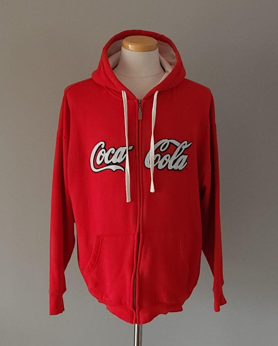 VTG Coca Cola Full Zip Red Hoodie, Men's Size Large - Etsy