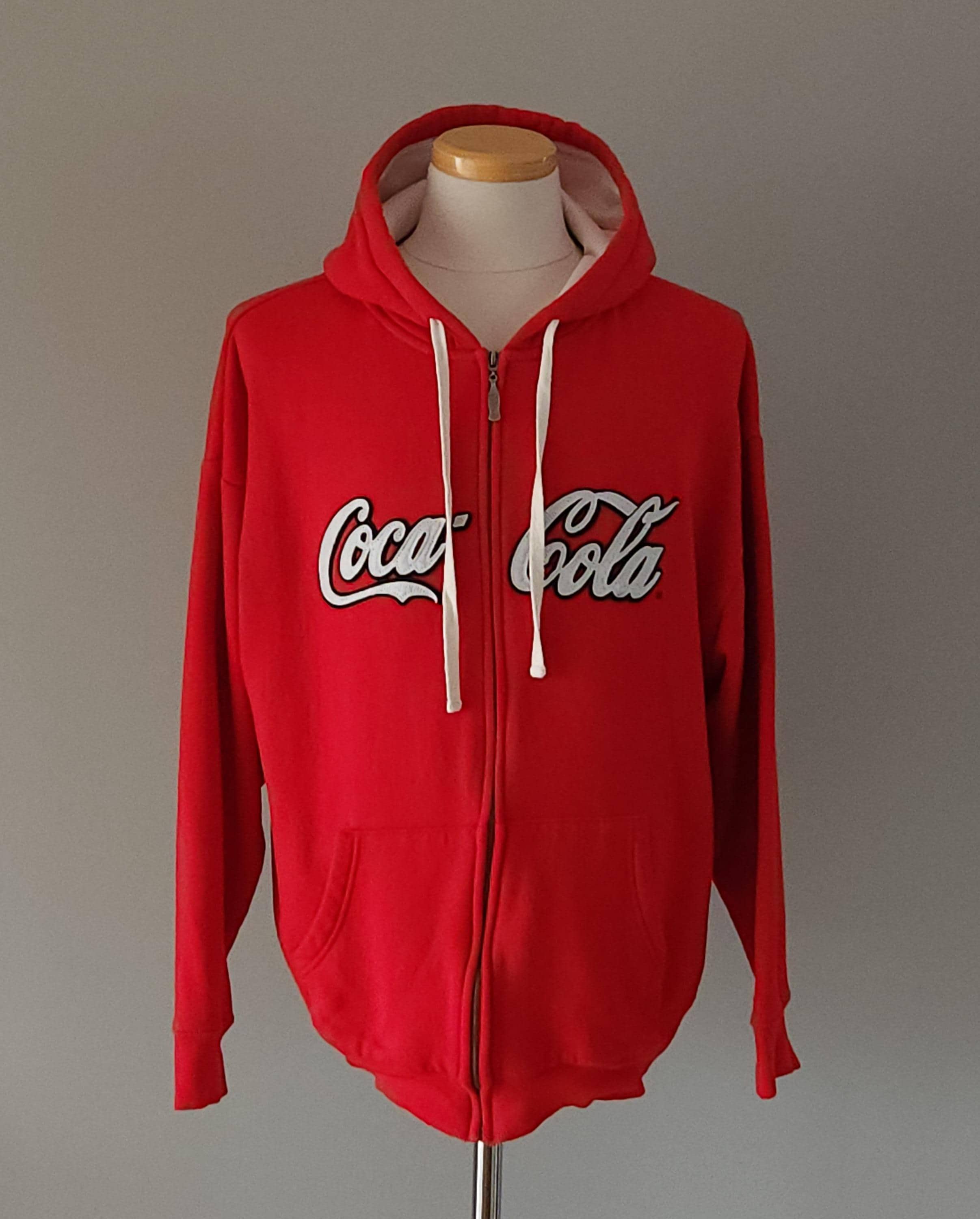 VTG Coca Cola Full Zip Red Hoodie, Men's Size Large - Etsy