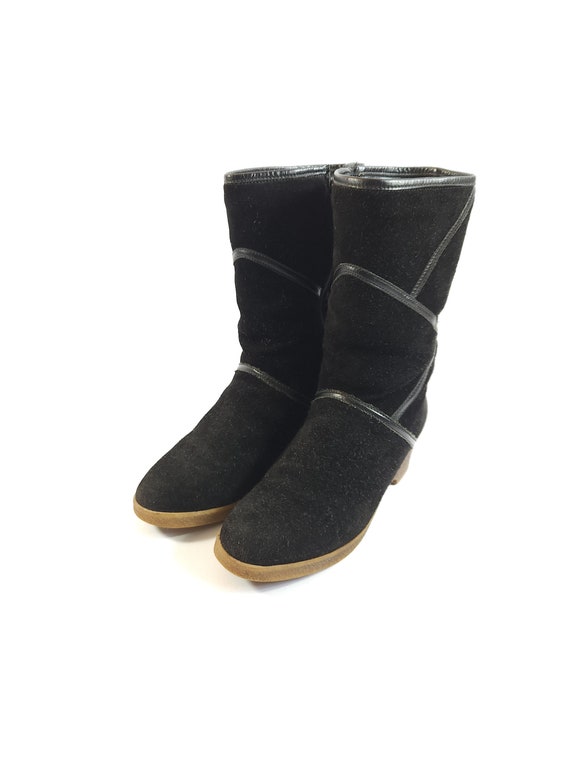 Vtg Pajar Women's Suede Shearling Lining Boots, B… - image 2