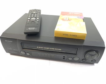 Sharp VC-A411 4 Head 19 Micron Head VCR, Works