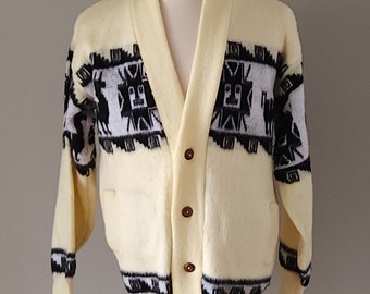 NICE! ARTESANIAS RAMOS Alpaca Wool Sweater Cardigan Size Large Soft & Warm