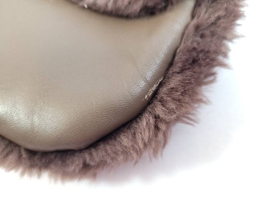 Vintage Adidas Brown Leather Faux Fur Shoulder Pu… - image 10