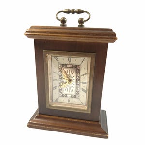 VTG Parker Wind Up Wooden Mantle Desk Alarm Clock, West Germany, WORKS!