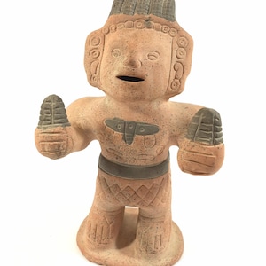 Mexican Aztec Mayan Inca Clay Terracotta 12&#39;&#39; Sculpture Figure Statue Signed
