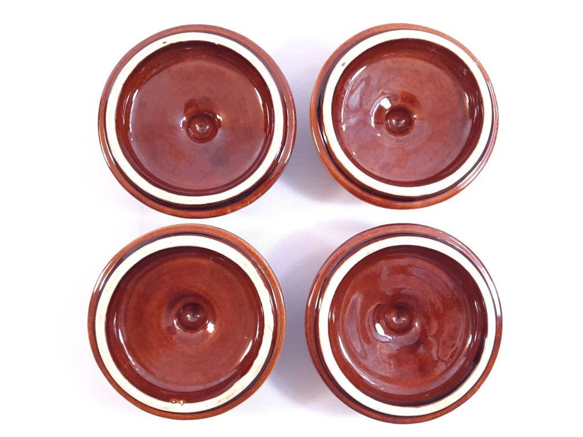 Vintage Hull French Onion Soup Bowls With Lid Set of 4 Oven Etsy