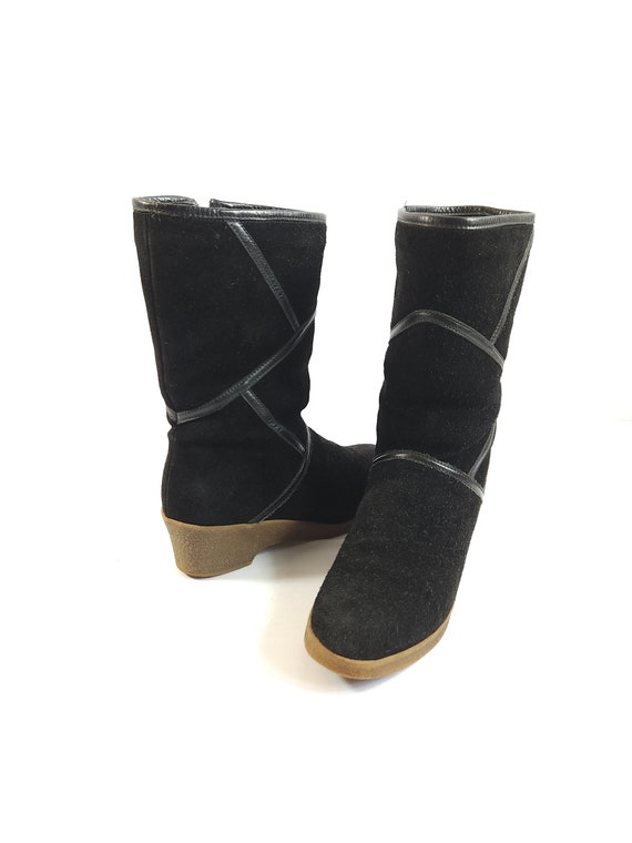 Vtg Pajar Women's Suede Shearling Lining Boots, B… - image 1