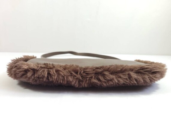 Vintage Adidas Brown Leather Faux Fur Shoulder Pu… - image 7