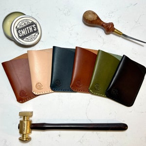 Italian Leather Wallet / Card Holder. Handmade From Full Grain Cow Leather. Perfect Birthday Gift, Anniversary Gift image 1