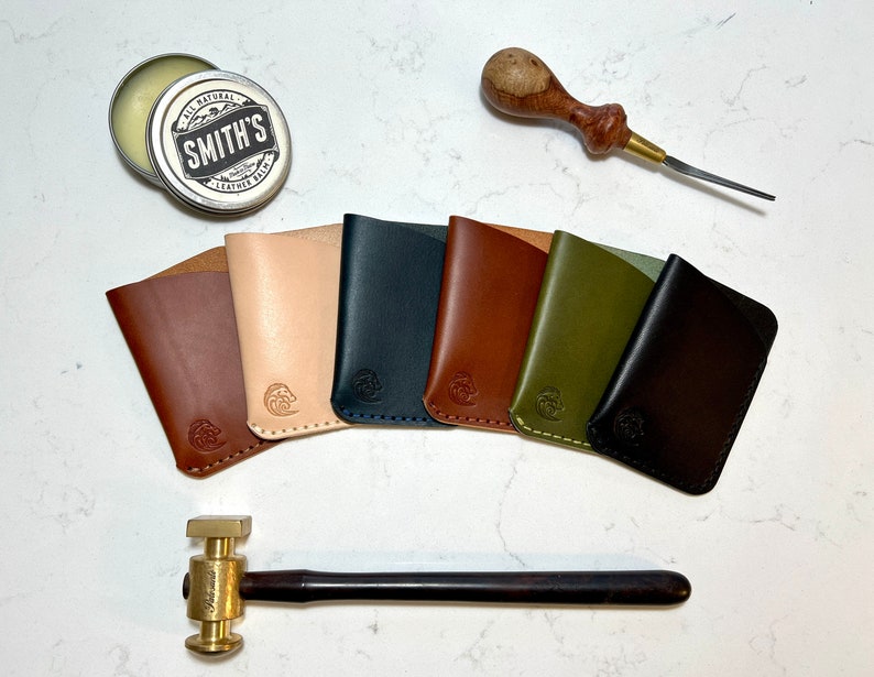 Italian Leather Wallet / Card Holder. Handmade From Full Grain Cow Leather. Perfect Birthday Gift, Anniversary Gift image 1