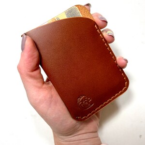 Italian Leather Wallet / Card Holder. Handmade From Full Grain Cow Leather. Perfect Birthday Gift, Anniversary Gift image 3