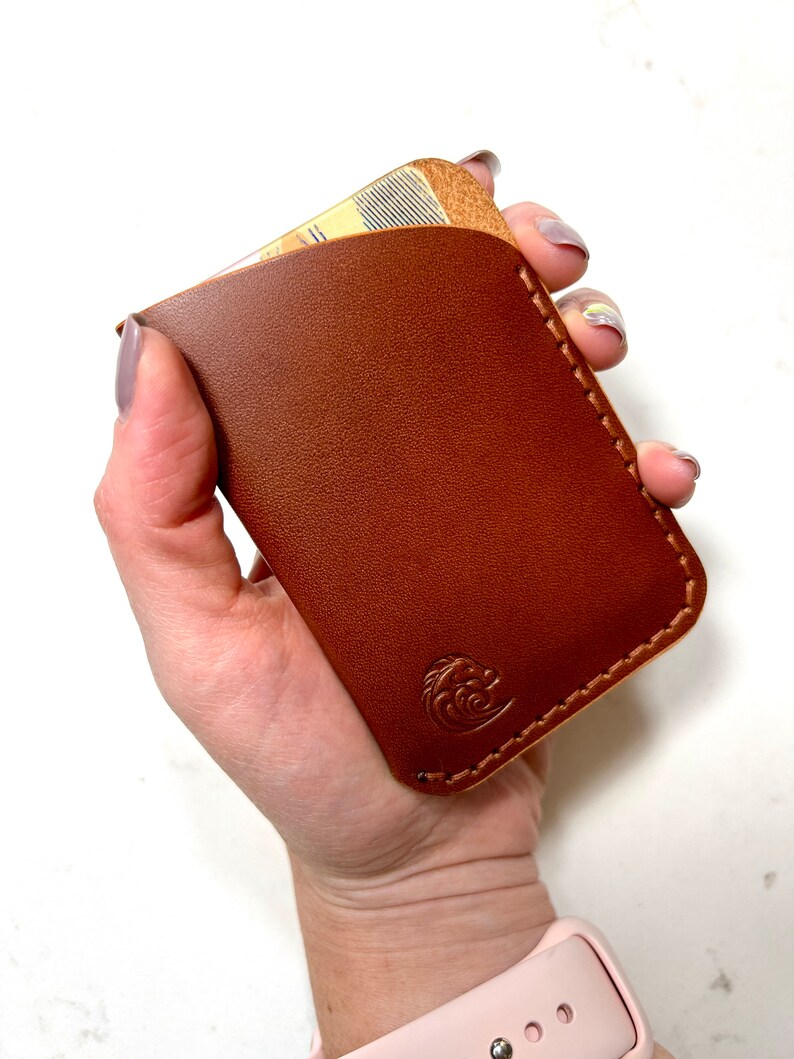 Italian Leather Wallet / Card Holder. Handmade From Full Grain Cow Leather. Perfect Birthday Gift, Anniversary Gift image 3