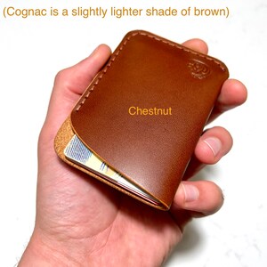 Italian Leather Wallet / Card Holder. Handmade From Full Grain Cow Leather. Perfect Birthday Gift, Anniversary Gift image 2