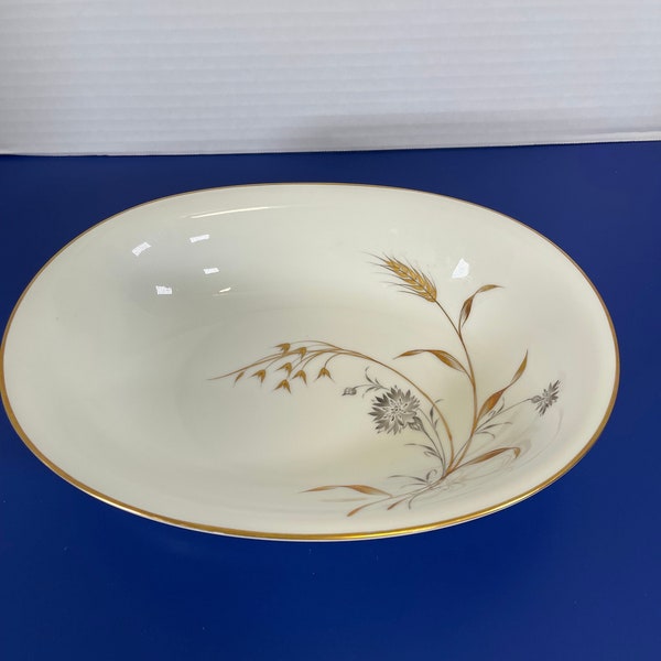 Golden Harvest Oval Serving Vegetable Bowl H&C Selb Bavaria Germany Heinrich Hand Painted