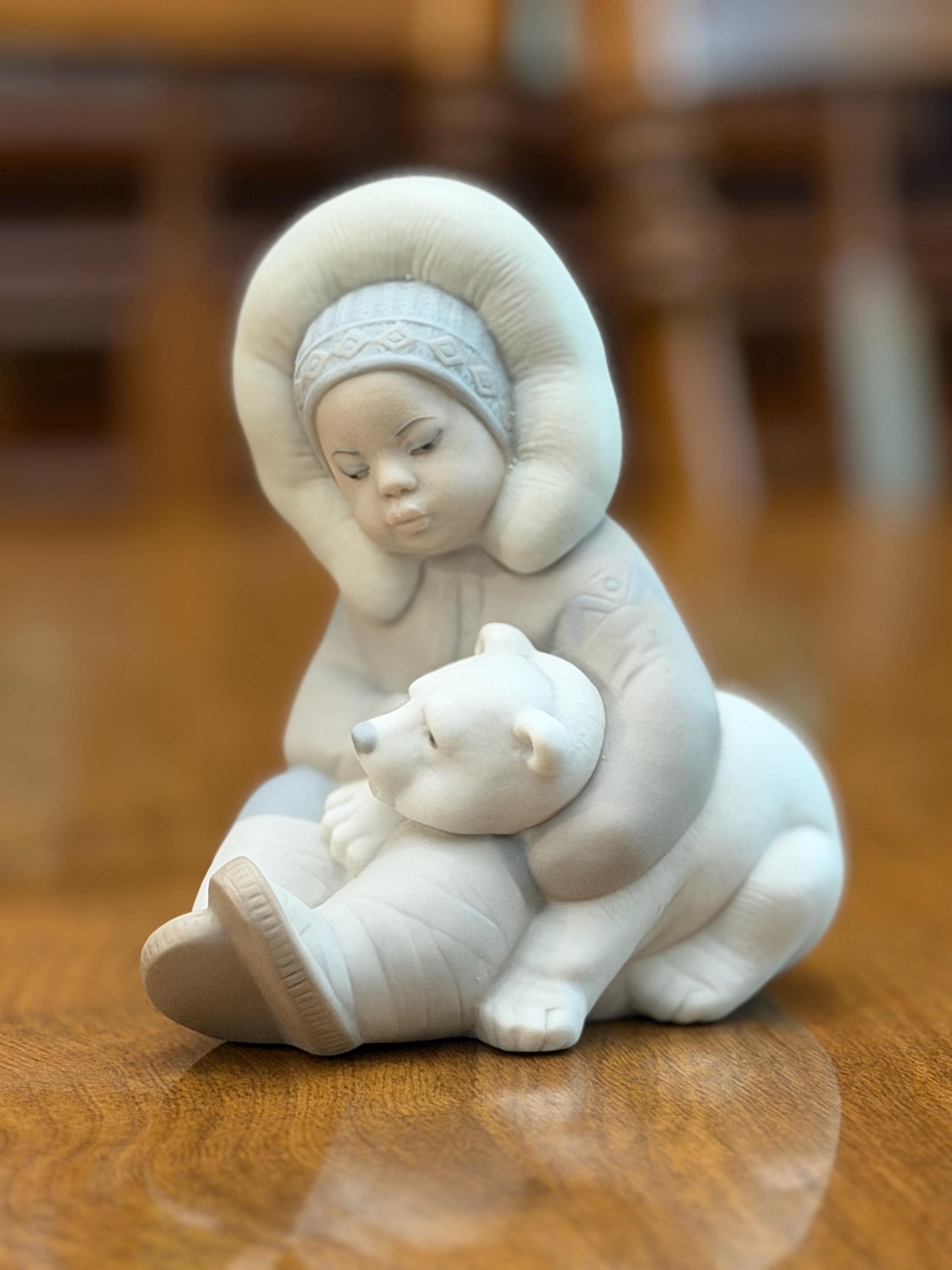 LLADRO リヤドロ 陶器人形 エスキモー　子熊 Lladro Polar Bear and Eskimo - Etsy