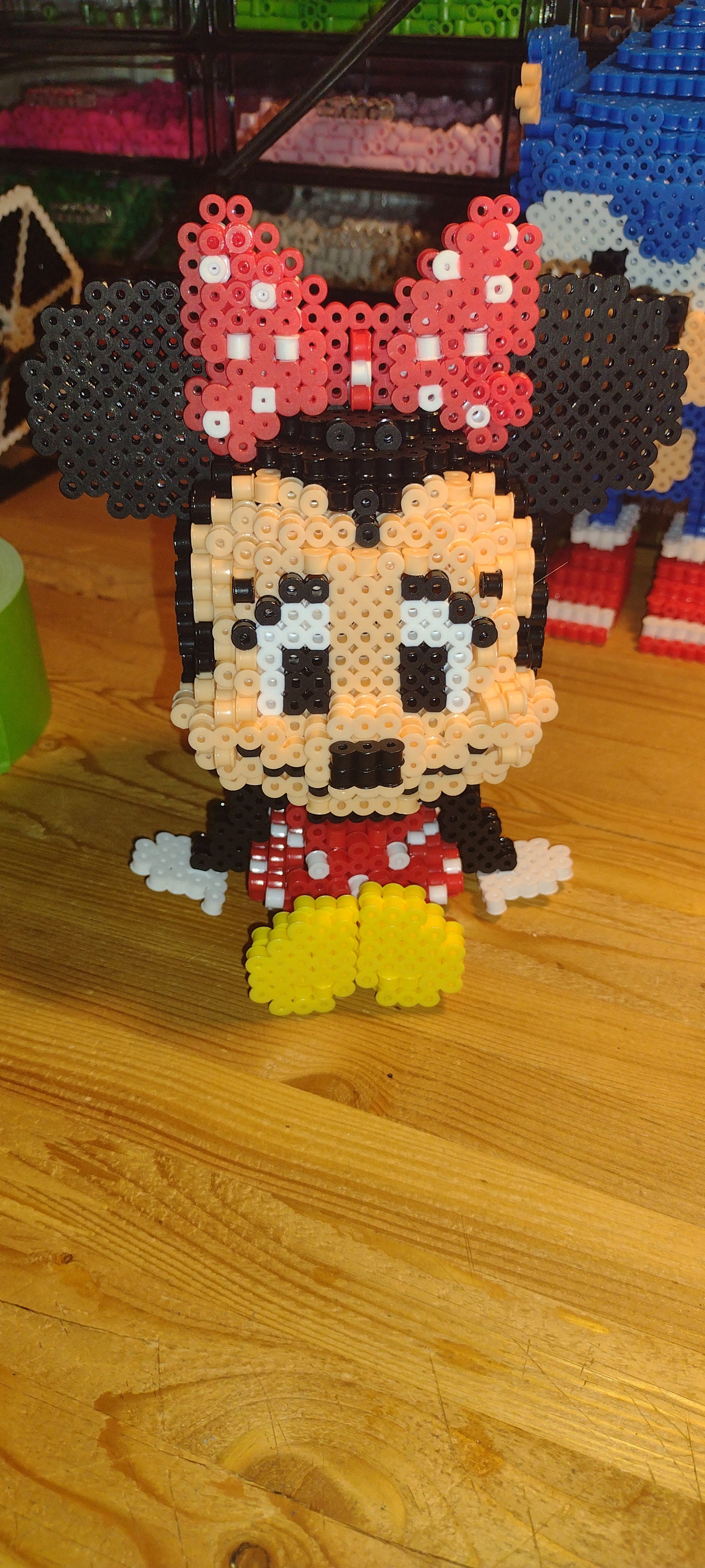 3D Minnie Mouse Perler Bead Figure - Main Image