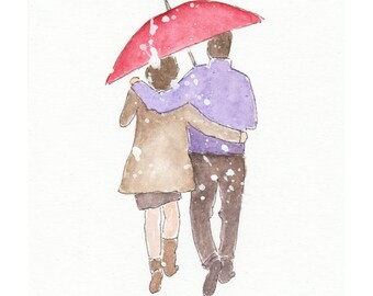 Romantic Couple Rain Etsy