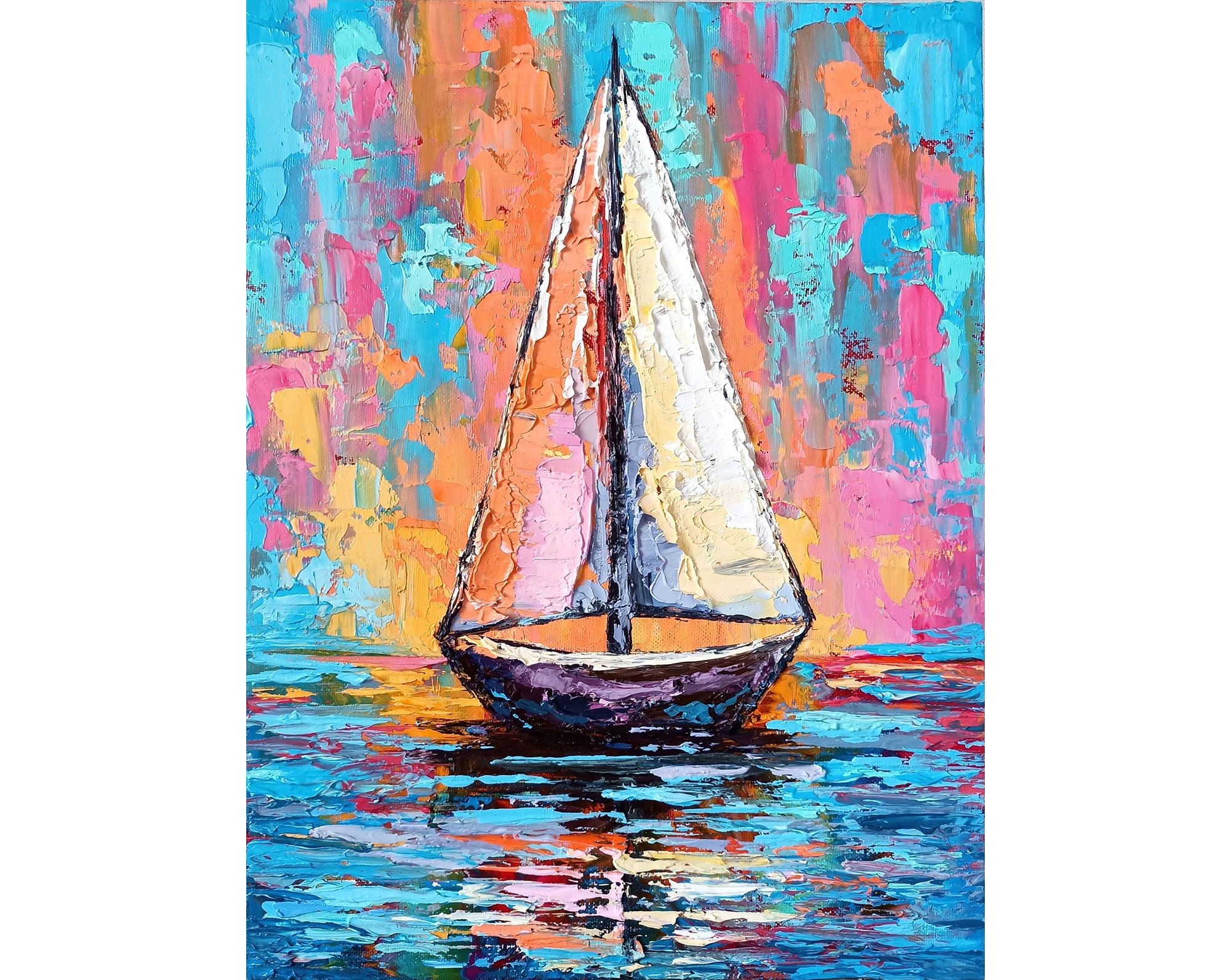 abstract sailboat art for sale