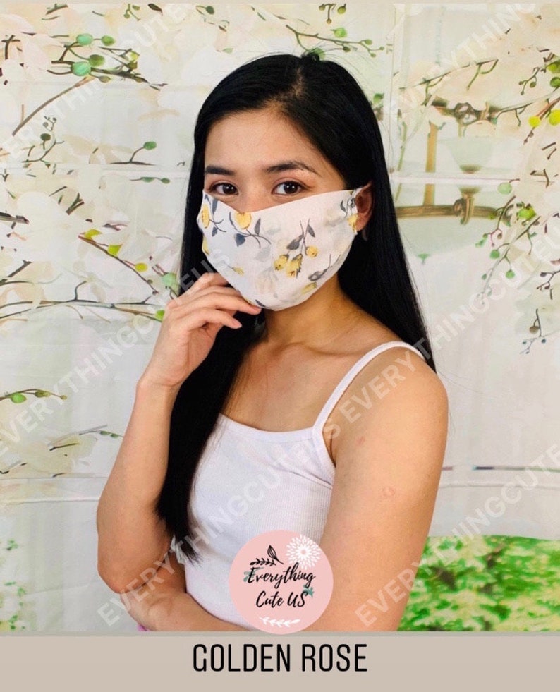 Lightweight Face Mask, Thin Breathable Chiffon Face Mask With Ear Loops, Cute Floral Summer Face Cover 