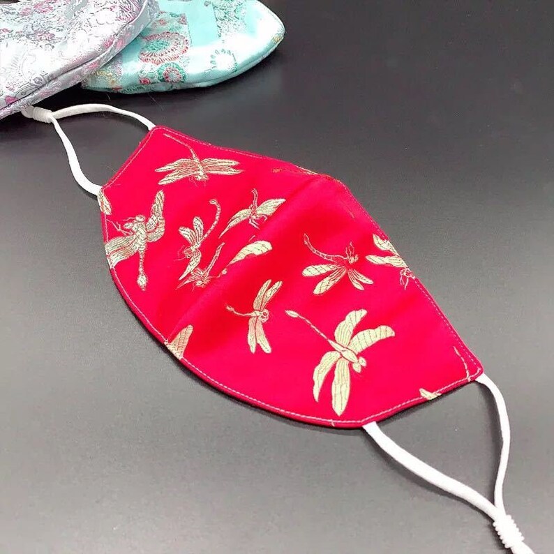 Royal Silk Embroidery Face Mask with Nose WireFilter Pocket Etsy