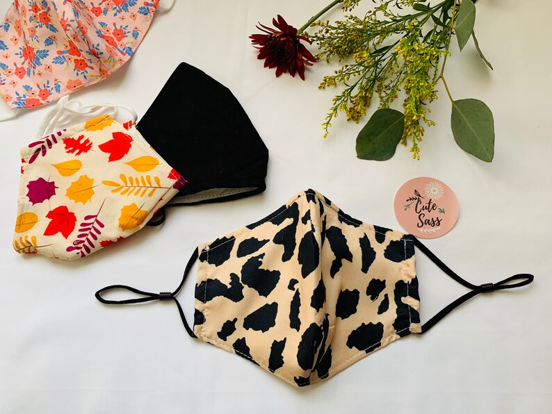 Muslin 4layer Face Mask With Filter Pocket Nose Wire Etsy