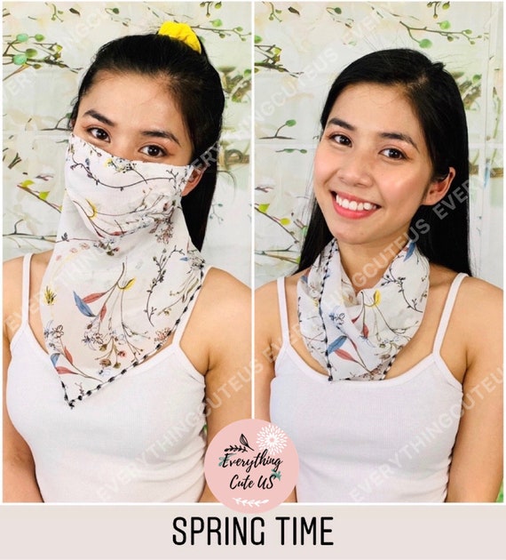 scarf face covering with ear loops