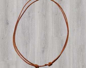 Collar de cuero de 2 mm, longitud ajustable de 17 a 30 pulgadas (elige un color).