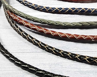 3mm Braided Leather Necklace with Copper Lobster Clasp, Leather Cord Necklace, Braided Leather Necklace
