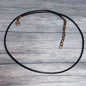 2mm Leather Necklace with Copper Lobster Clasp and 2 inch Extender Chain (Choose a color) (Choose a Length)