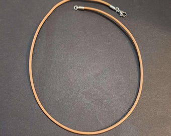 Cordón de cuero para collar con cierre de langosta de acero, liso, 3 mm, marrón o negro