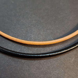 3mm Leather Necklace with Lobster Clasp, 18 Inch Plain Leather Cord Necklace Brown or Black
