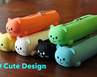 Creative 3D Panda Silicon Pencil Case Girls Boys Storage Bag Student Stationary Box Gifts