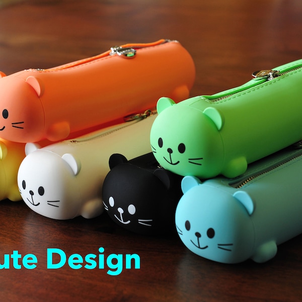 Trousse à crayons créative en silicone Panda 3D, sac de rangement pour filles et garçons, boîte de papeterie pour étudiants cadeaux