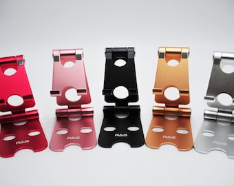 R & S Adjustable Phone Stands, Foldable Cell Phone Holder in 5 colors with Pouch