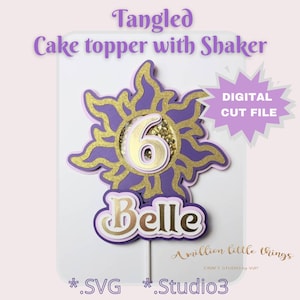 Fichier SVG Tangled Shaker Cake Topper | Conception svg Rapunzel pour les fichiers Cricut Cameo SVG studio3 | fichier téléchargeable | PAS pour imprimer et couper