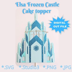 Gefrorene Schloss SVG-Datei für Kuchendeckel oder Partydekorationen | Arendelle Elsa Schloss SVG-Design für Cricut Cameo SVG | Herunterladbare Datei