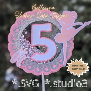 Ballerina Shaker Cake Topper SVG-Datei | Ballett-Svg-Design für Cricut Cameo SVG studio3 Dateien | herunterladbare Datei / NICHT für Druck und Schnitt