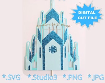 Frozen Castle SVG file for cake topper or party decorations | Arendelle Elsa Castle svg design for Cricut Cameo  SVG  | downloadable file